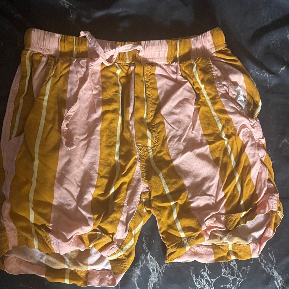 Striped Pink and Yellow Women's Shorts